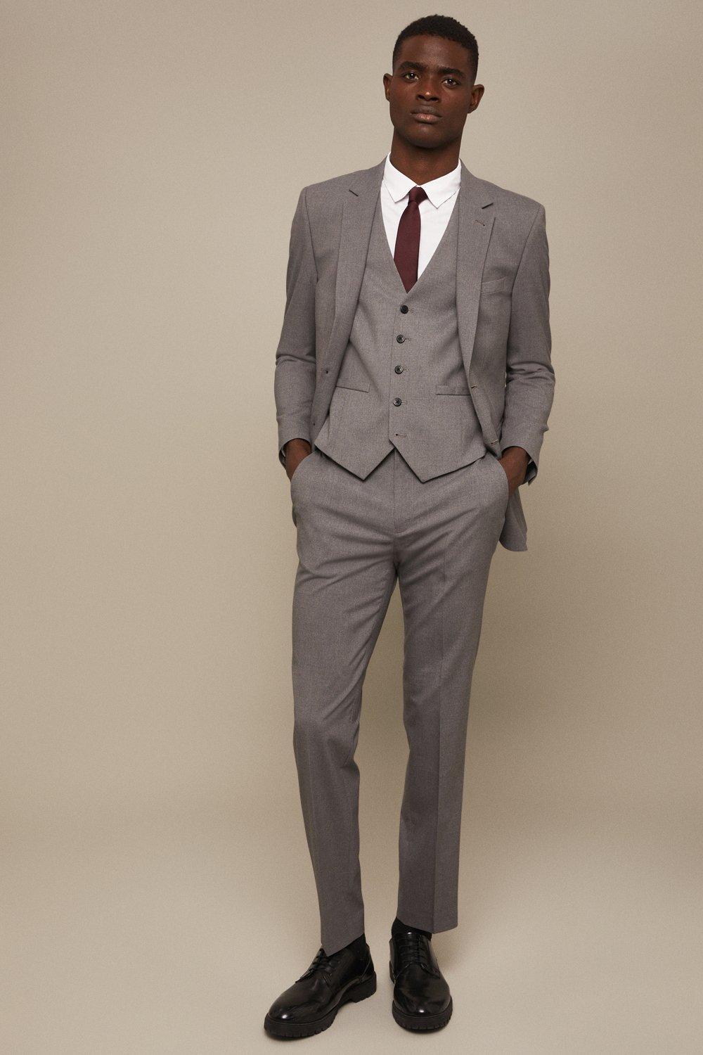 Grey suit with discount waistcoat